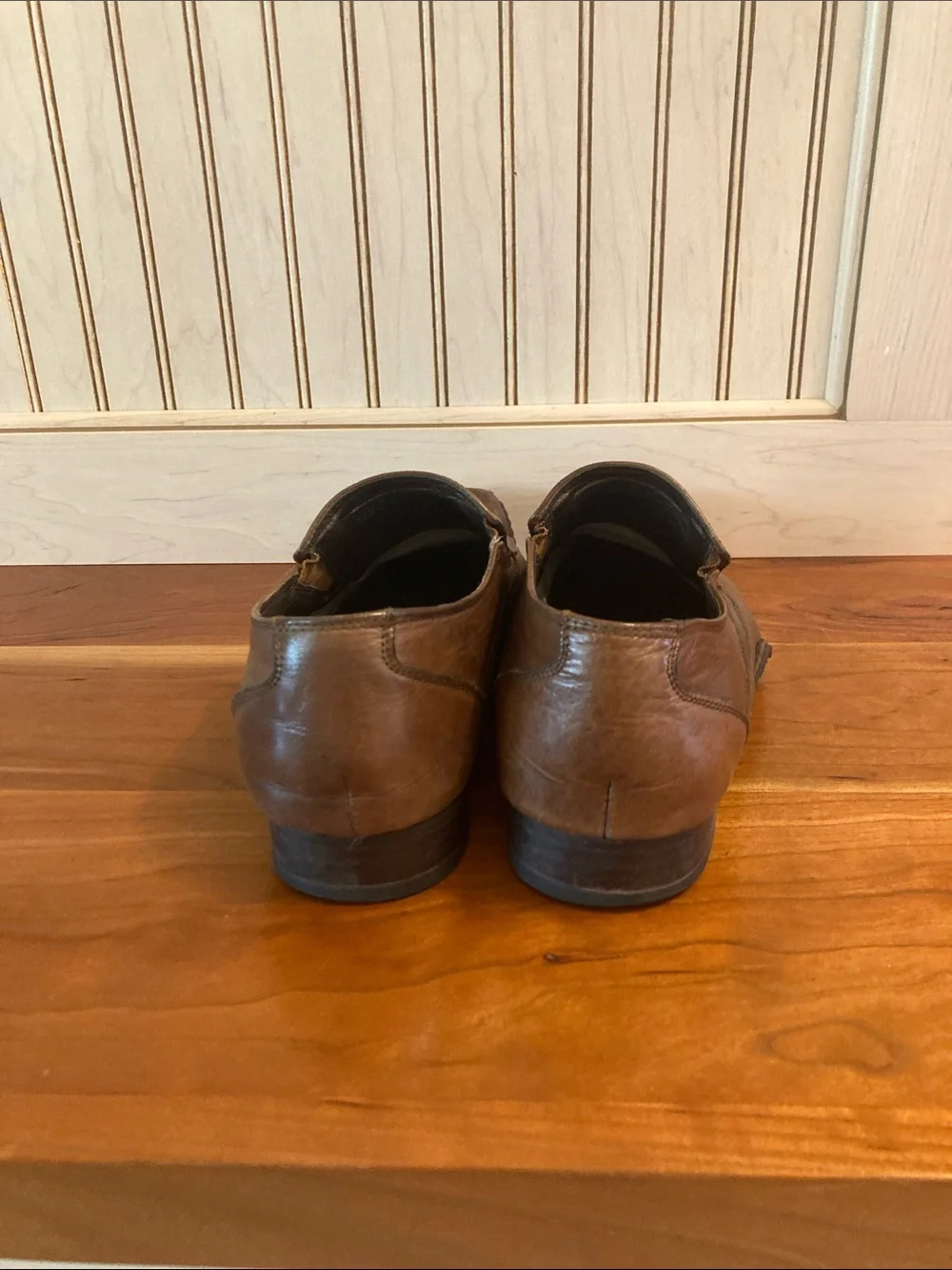 Steve Madden Brown Leather Slip-On Loafers